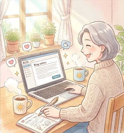 在宅ワークをしているシニア