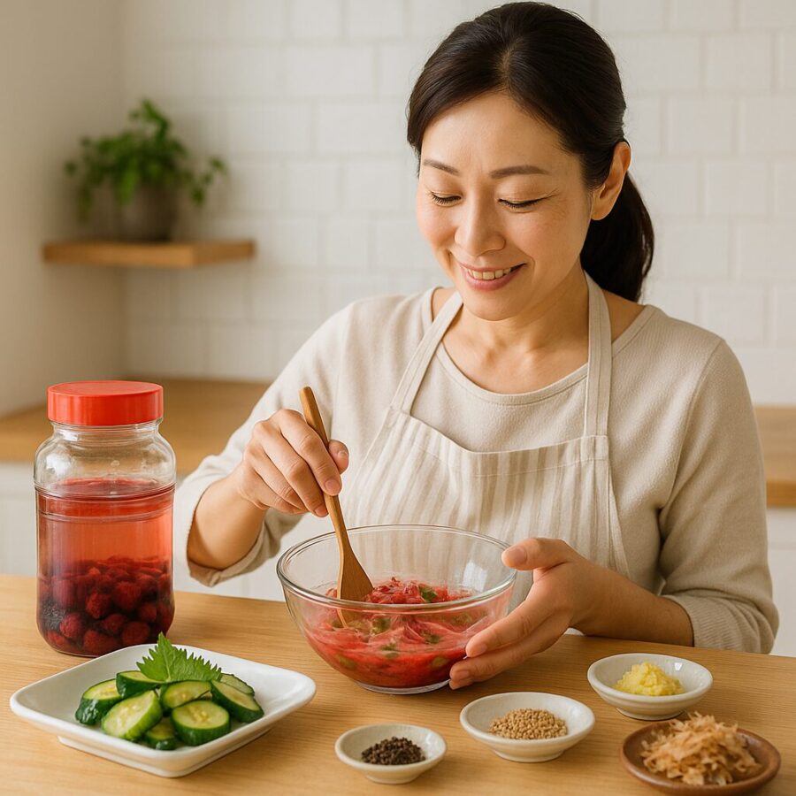 赤梅酢レシピをやさしく活用|毎日の食卓で楽しむ簡単おかず・漬け物・さっぱり副菜アイデア